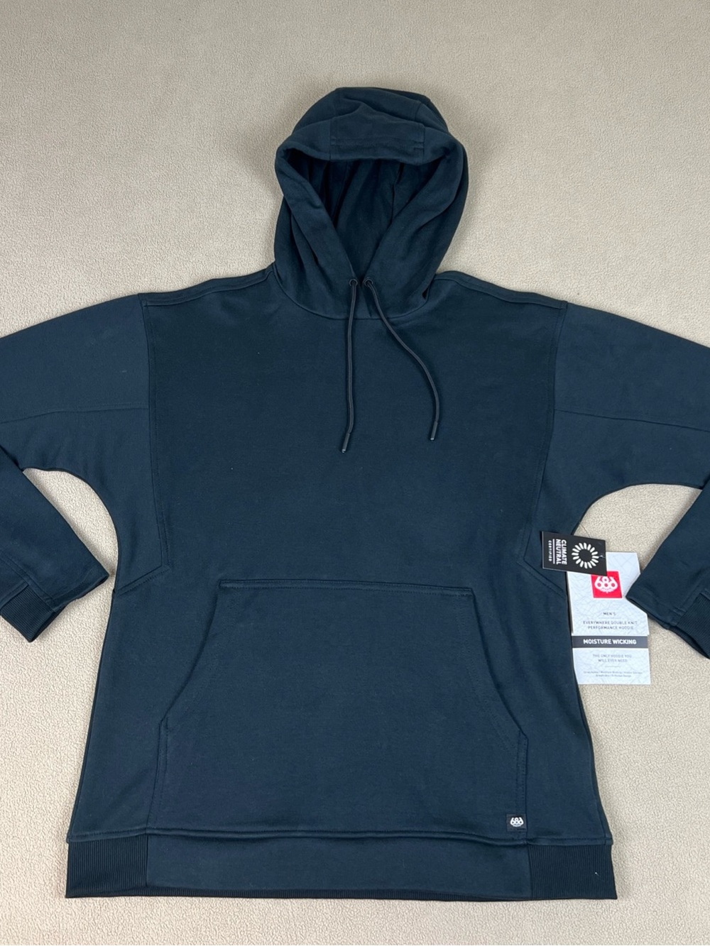 686 Everywhere Double Knit Performance Black Hoodie, Men's Sz XS